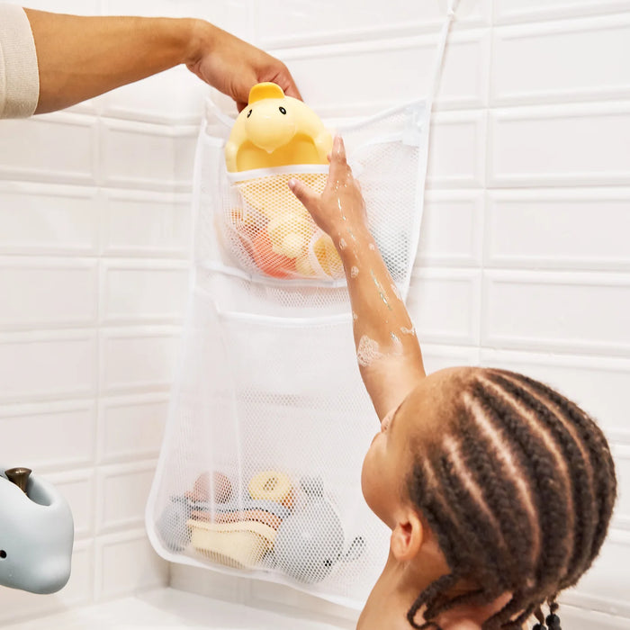 JOOL BABY BATH TOY STORAGE BAG – HOLDER FOR KIDS BATH TOYS – SUCTIONS TO WALL BATHING JOOL BABY