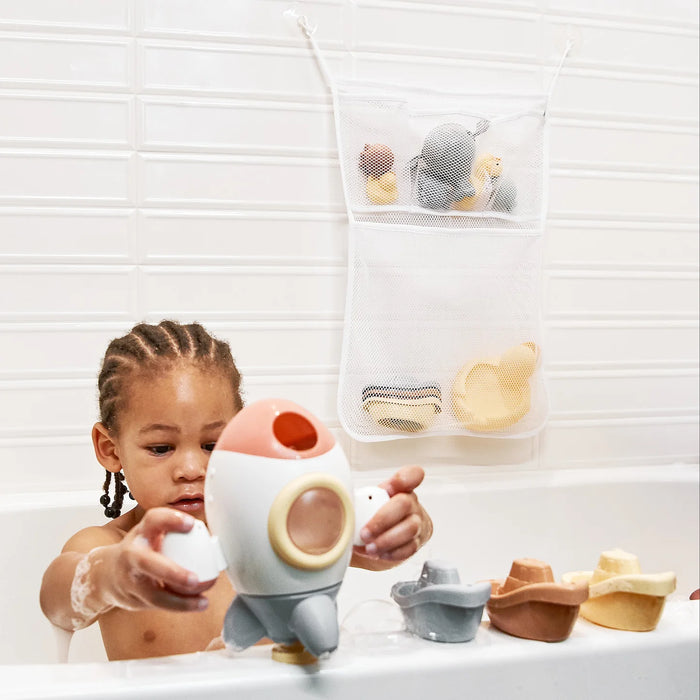JOOL BABY BATH TOY STORAGE BAG – HOLDER FOR KIDS BATH TOYS – SUCTIONS TO WALL BATHING JOOL BABY