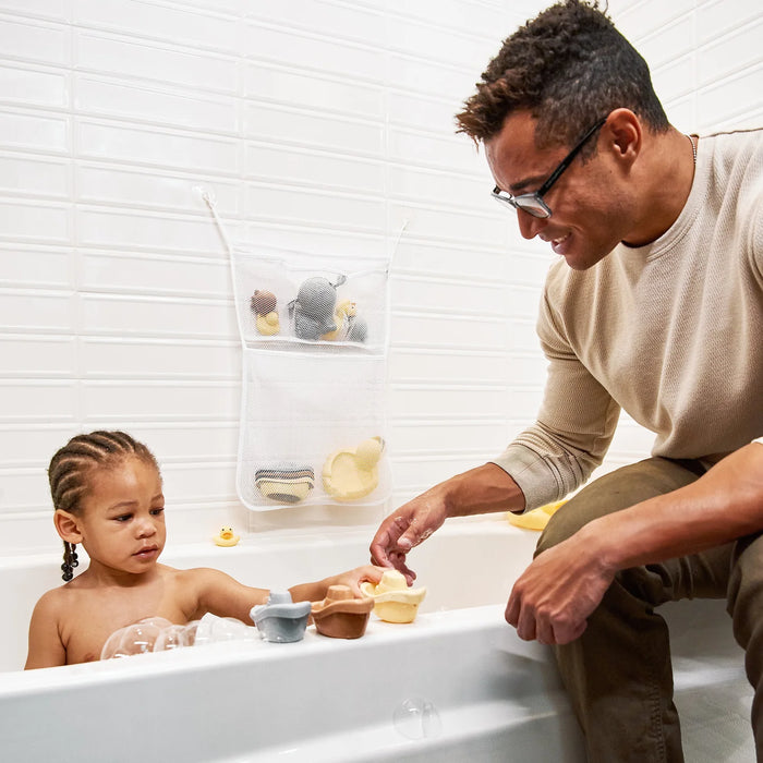 JOOL BABY BATH TOY STORAGE BAG – HOLDER FOR KIDS BATH TOYS – SUCTIONS TO WALL BATHING JOOL BABY