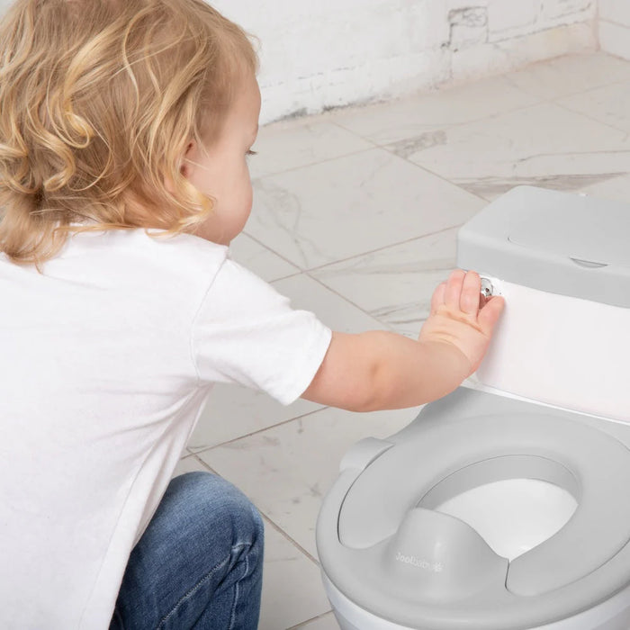 JOOL BABY REAL FEEL 2-IN-1 POTTY WITH WIPES STORAGE, FLUSHING SOUNDS - GREY POTTY TRAINING JOOL BABY