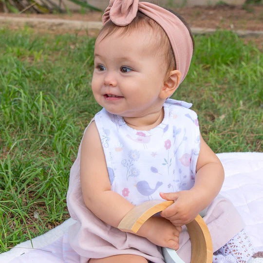 LIVING TEXTILES CO. 2PK MUSLIN SWADDLE BABY BIB - SWEET TWEET BIBS LIVING TEXTILES CO.