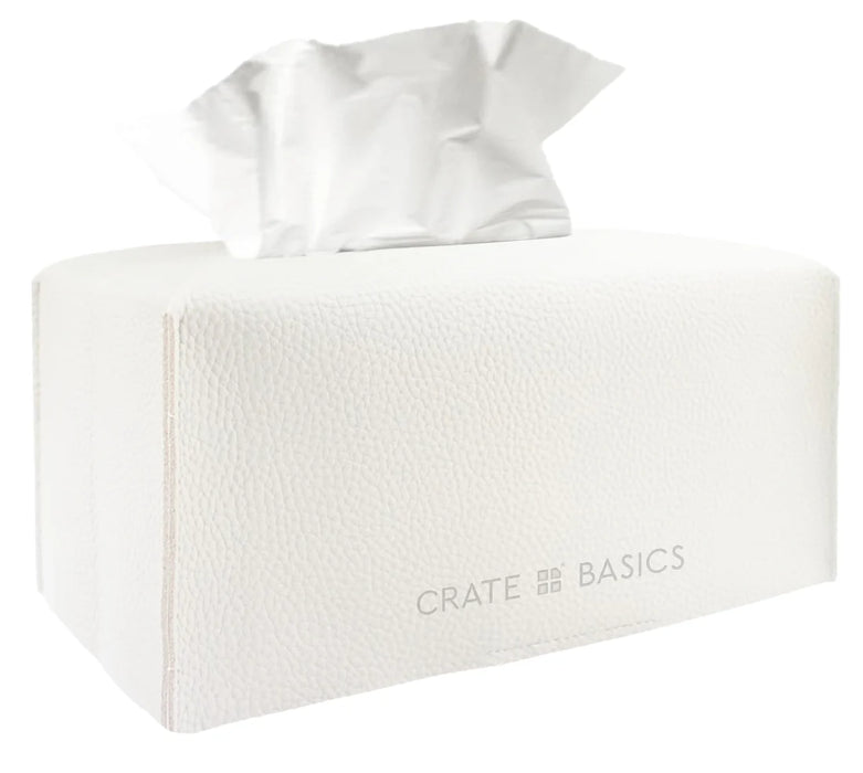 CRATE & BASICS TISSUE BOX SLEEVE LARGE LUXE WHITE GEAR CRATE & BASICS