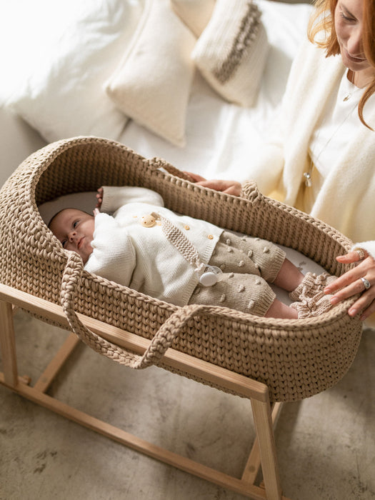 Baby Moses Basket with Round Hood Standard EU Bassinets & Cradles Anzy Home