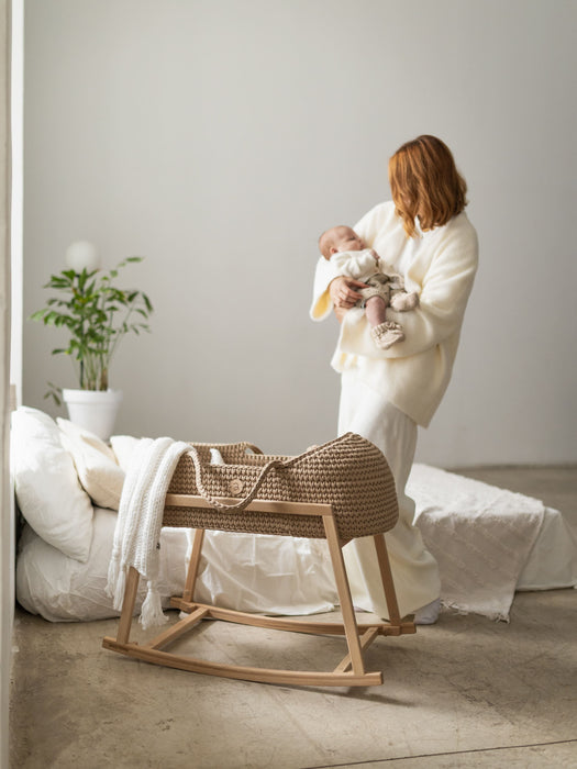 Baby Moses Basket with Round Hood Standard EU Bassinets & Cradles Anzy Home