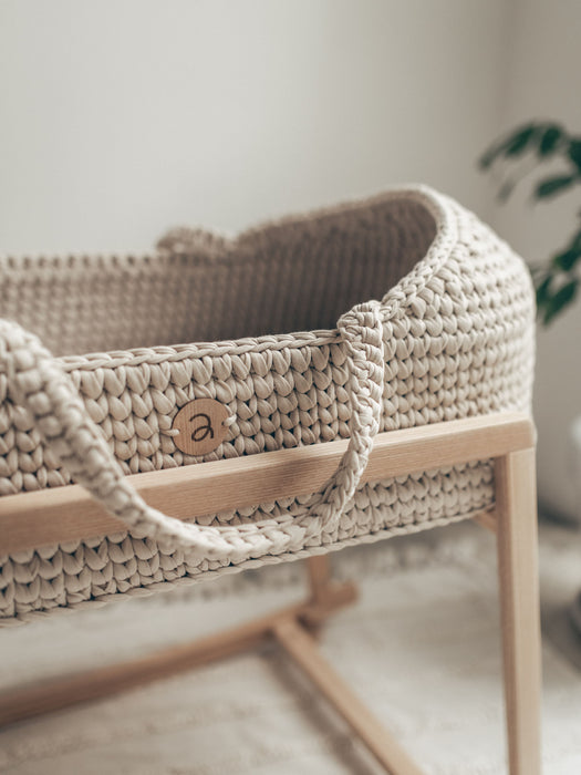 Baby Moses Basket with Round Hood Standard EU Bassinets & Cradles Anzy Home