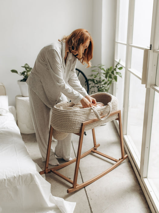 Baby Moses Basket with Round Hood Standard EU Bassinets & Cradles Anzy Home