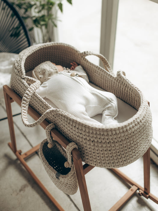 Baby Moses Basket with Round Hood Standard EU Bassinets & Cradles Anzy Home
