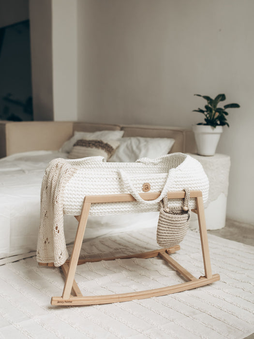 Baby Moses Basket with Round Hood Standard EU Bassinets & Cradles Anzy Home