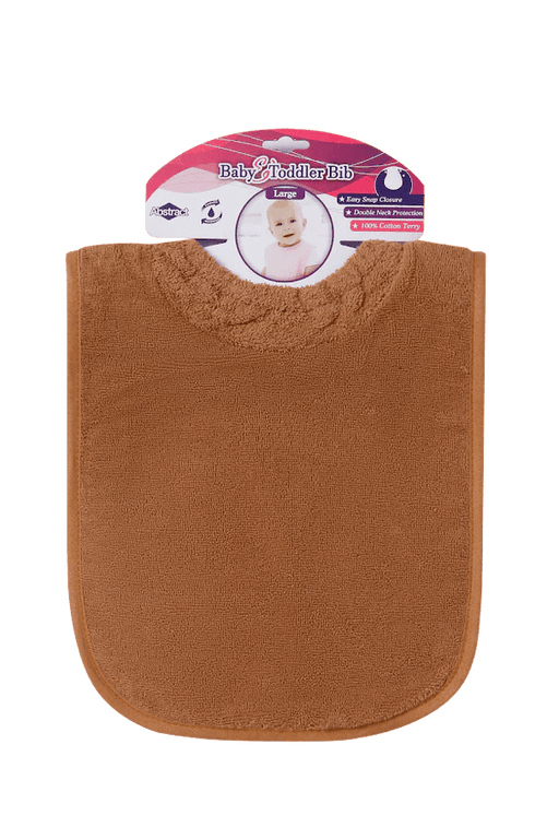 LITTLE PIPERS WATERPROOF BIB WITH SNAPS, SOLID TAN - SMALL