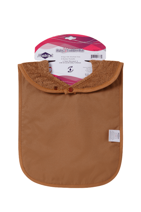 LITTLE PIPERS WATERPROOF BIB WITH SNAPS, SOLID TAN - MEDIUM