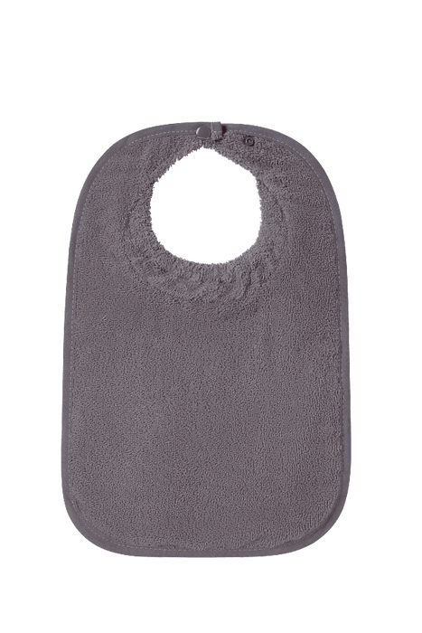 ABSTRACT WATERPROOF BIB WITH SNAPS, SOLID GRAY - LARGE