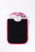 ABSTRACT WATERPROOF BIB WITH SNAPS, BLACK WITH CORAL TRIM - MEDIUM