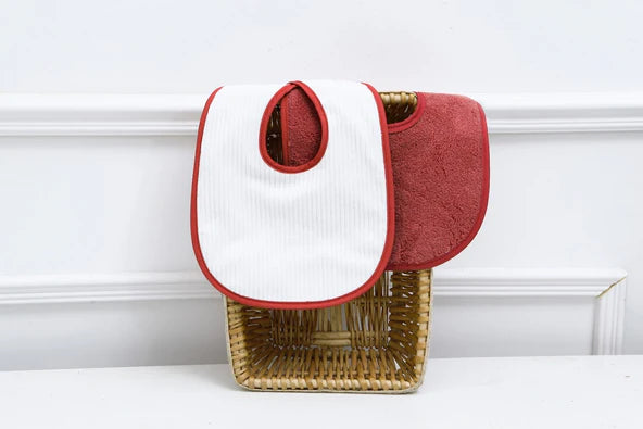 LITTLE PIPERS RIBBED WATERPROOF BIB - MAUVE - INFANT FEEDING LITTLE PIPERS