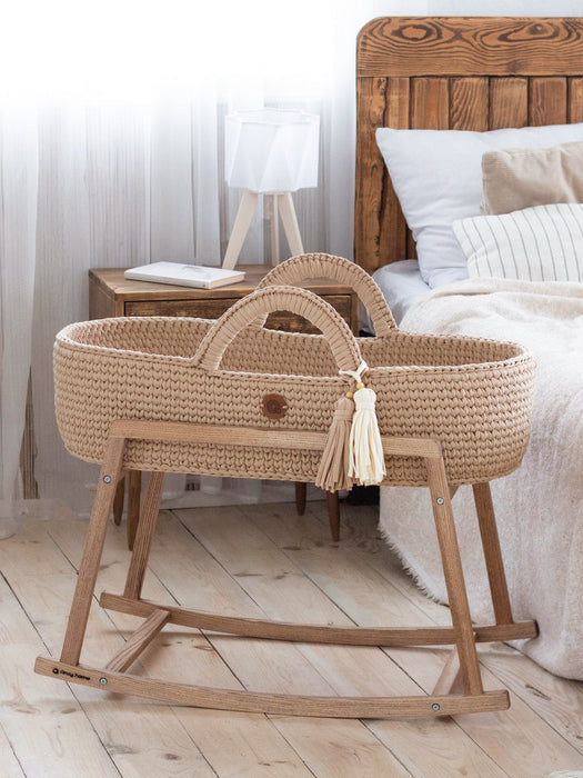 Standard Moses Basket Beige Bassinets & Cradles Anzy Home