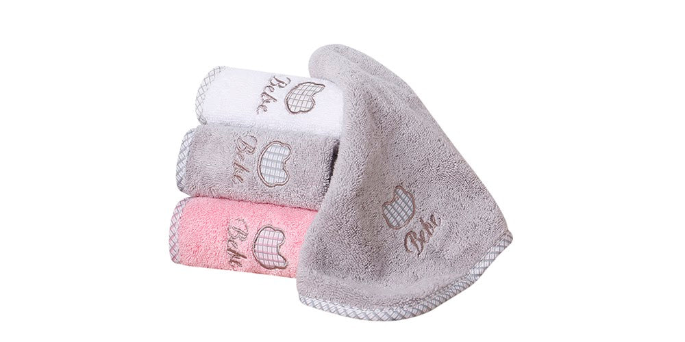 3PK WASHCLOTHS PINK