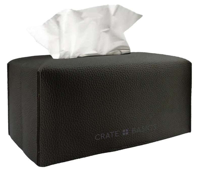 CRATE & BASICS TISSUE BOX SLEEVE LARGE MATTE BLACK GEAR CRATE & BASICS