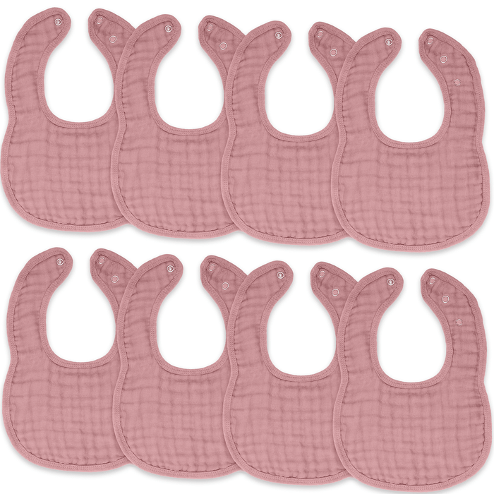 Muslin Bibs by Comfy Cubs - Mauve Pack Of 8 Bibs Comfy Cubs