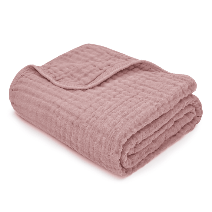 Baby Muslin Blanket by Comfy Cubs in Mauve Muslin Comfy Cubs
