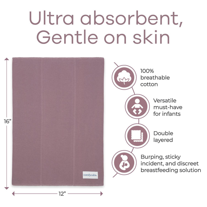 Cotton Burp Cloths by Comfy Cubs - Mulberry Cotton Burp Cloths Comfy Cubs