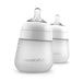 9oz Flexy Silicone Baby Bottle 2-Pack White Baby Bottles Nanobébé
