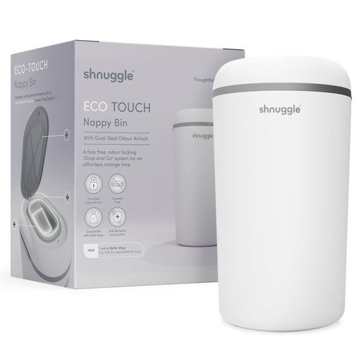 Shnuggle Eco-Touch Nappy Bin Diaper Pail + 30 Better Bag Liners Change M4A