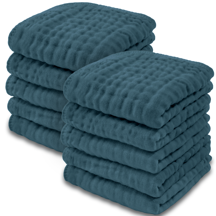 Muslin Washcloths by Comfy Cubs - Neptune Pack of 10 Washcloths Comfy Cubs