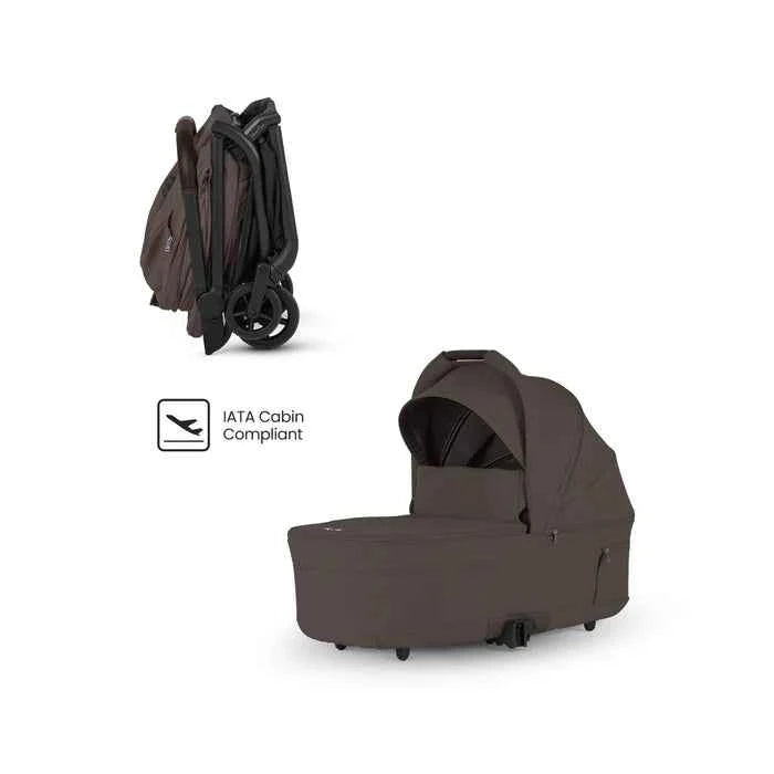 SILVER CROSS NIA COMPACT FOLDING BASSINET . CHOCOLATE TRAVEL STROLLER SILVER CROSS