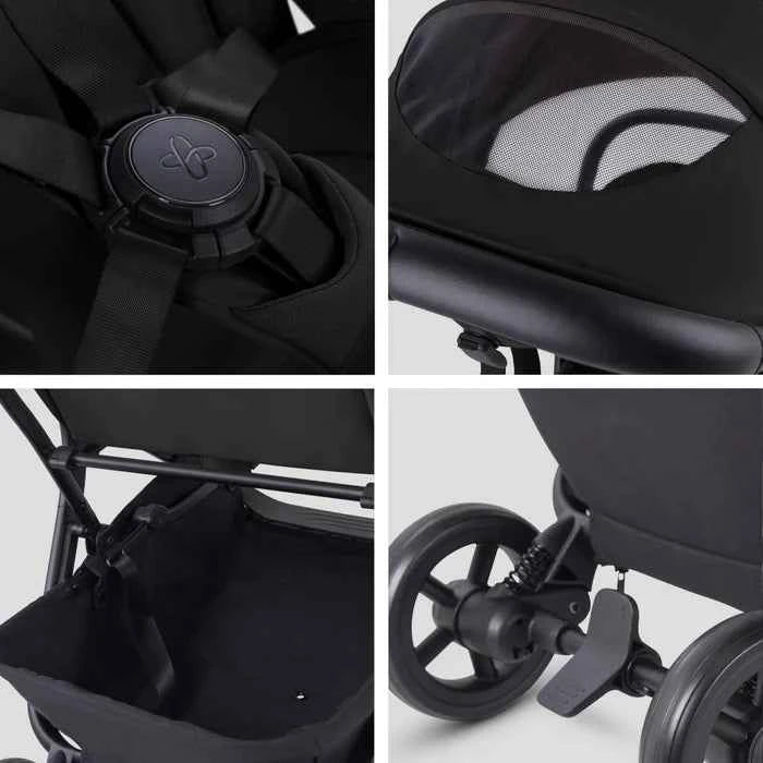 SILVER CROSS NIA COMPACT TRAVEL STROLLER + BASSINET BUNDLE TRAVEL STROLLER SILVER CROSS