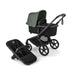 BUGABOO FOX 5 RENEW BASSINET AND SEAT STROLLER COMPLETE FULL-SIZE STROLLER . BLACK FOREST GREEN STROLLERS BUGABOO