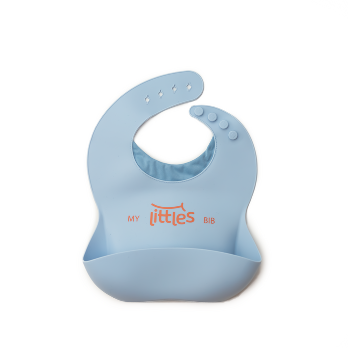 MY LITTLE`S BIB SILICONE BIB WITH ADDED NECKLINE . BABY BLUE BIBS MY LITTLE`S BIB