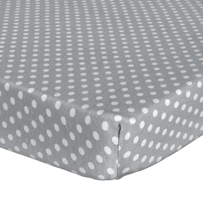 ABSTRACT FITTED SHEET POLKA DOT GREY FOR PORTABLE CRIB - 24" X 38`