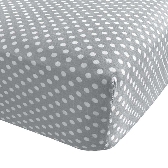 ABSTRACT FITTED SHEET POLKA DOT GREY FOR REGULAR CRIB - 28" X 52"