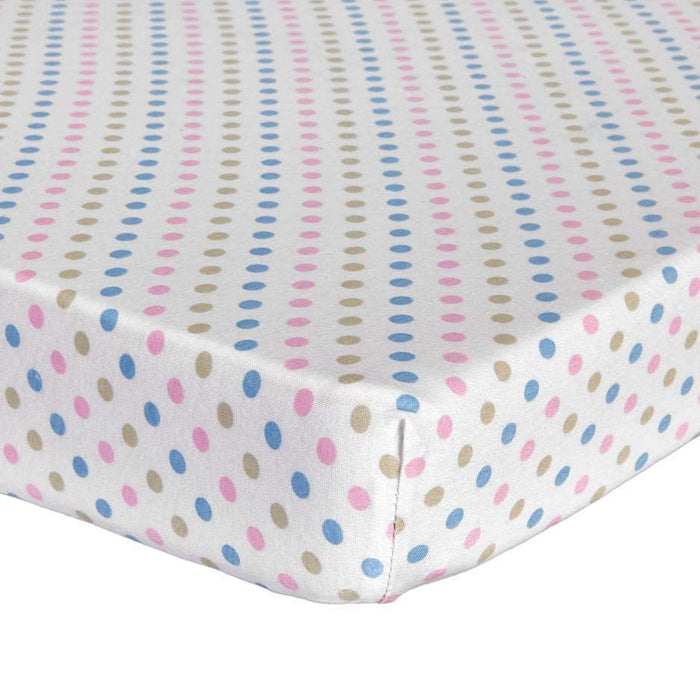 ABSTRACT FITTED SHEET POLKA DOT MULTI COLOR FOR PORTABLE CRIB - 24" X 38`