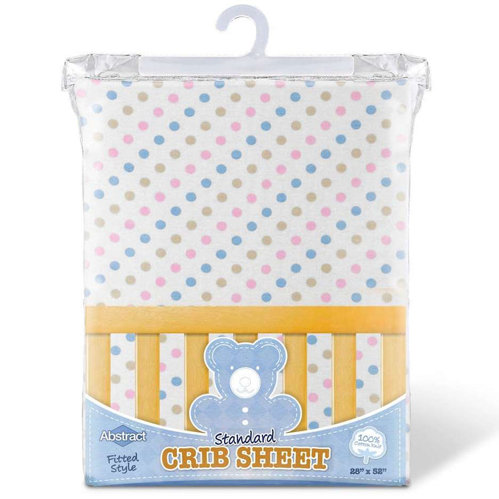 ABSTRACT FITTED SHEET MULTI COLOR POLKA DOT FOR REGULAR CRIB - 28" X 52"