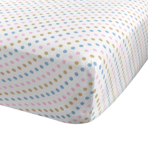 ABSTRACT FITTED SHEET MULTI COLOR POLKA DOT FOR REGULAR CRIB - 28" X 52"