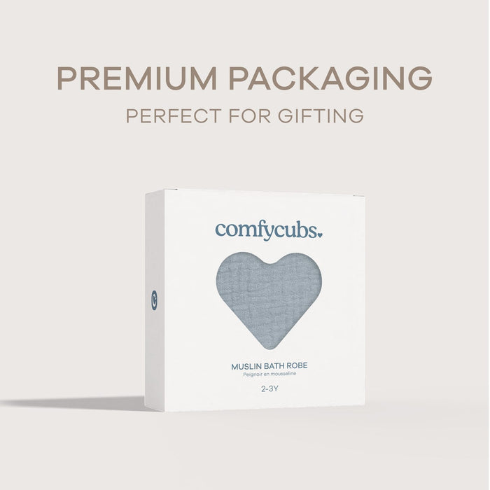 Muslin Bath Robe for Kids, Pacific Blue by Comfy Cubs Comfy Cubs