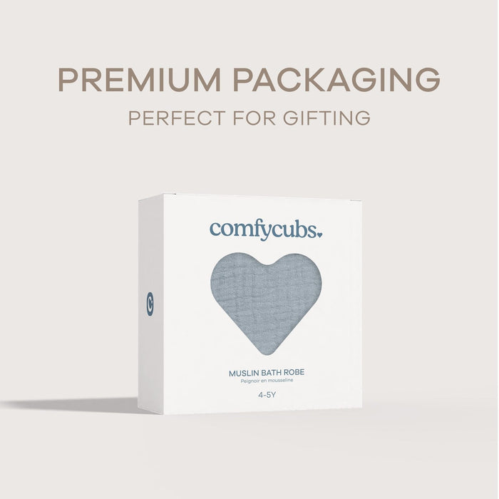 Muslin Bath Robe for Kids, Pacific Blue by Comfy Cubs Comfy Cubs