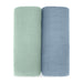 Muslin Swaddle Blanket, 2 Pack by Comfy Cubs - Pacific Blue & Fern Swaddles Comfy Cubs
