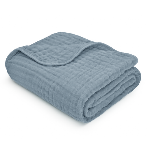 Baby Muslin Blanket by Comfy Cubs in Pacific Blue Muslin Comfy Cubs