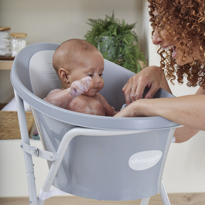 Shnuggle Newborn Bundle: Baby Bath & Accessories Bundle - 5-Piece Set | Cozy Support, Easy Cleanup & Sensory Fun Bath M4A