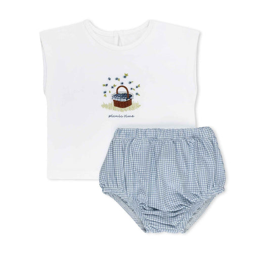 Picnic Basket Short 2Pc Blue Tricot Bebe