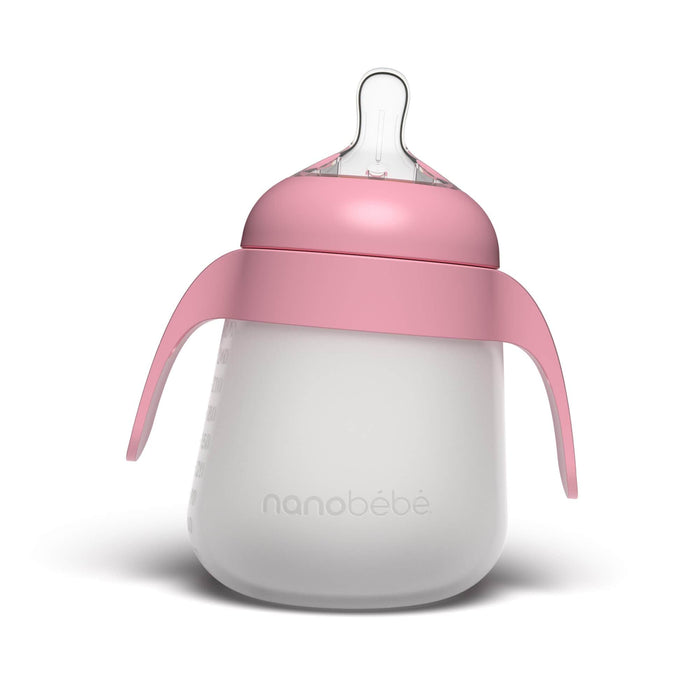 Flexy Bottle Quick-Click Handles - 2pk Pink Baby Bottles Nanobébé