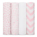 Muslin Swaddle Blankets, 4 Pack by Comfy Cubs - Pink Swaddles Comfy Cubs