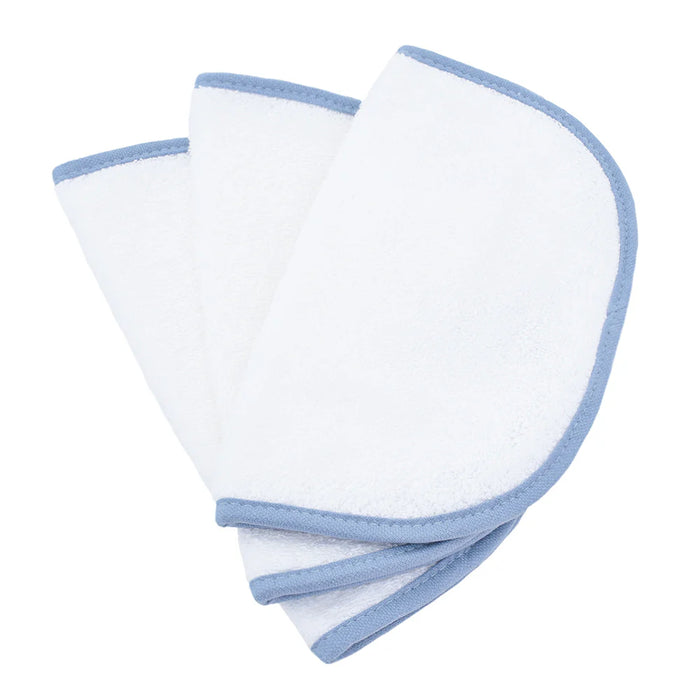 VELUDA GENTLE TOUCH BABY WASHCLOTH FOR SENSETIVE SKIN . BLUE TOWELS VELUDA