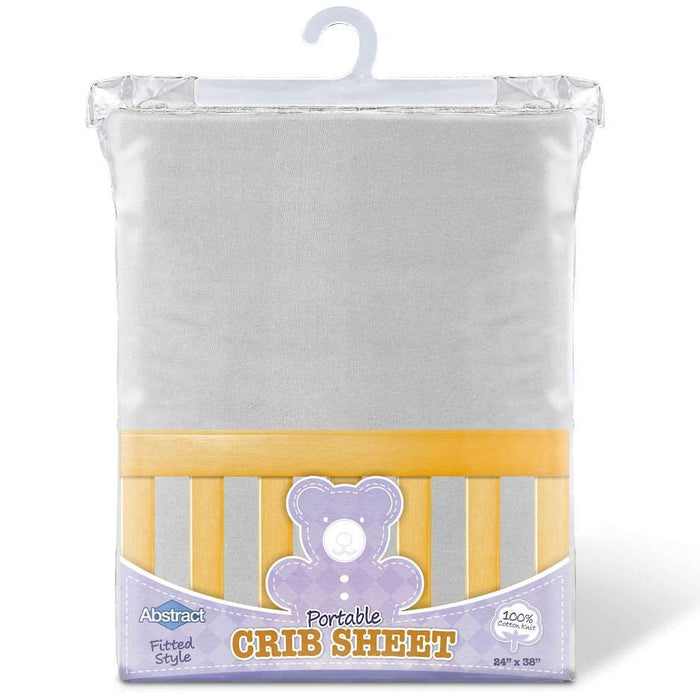 ABSTRACT FITTED SHEET SOLID GRAY FOR PORTABLE CRIB - 24" X 38"