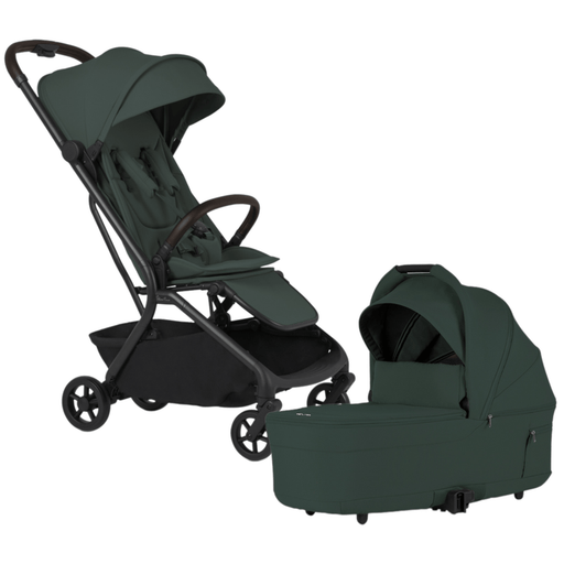 SILVER CROSS NIA COMPACT TRAVEL STROLLER + BASSINET BUNDLE . CONIFER TRAVEL STROLLER SILVER CROSS