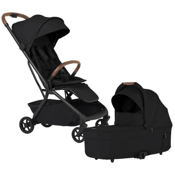 SILVER CROSS NIA COMPACT TRAVEL STROLLER + BASSINET BUNDLE . ONYX TRAVEL STROLLER SILVER CROSS
