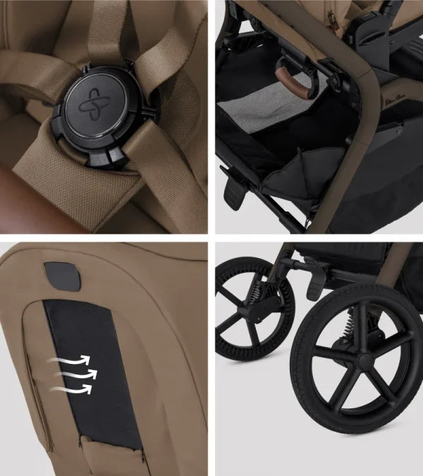 SILVER CROSS BREEZ COMPACT STROLLER + FOLDING BASSINET BUNDLE