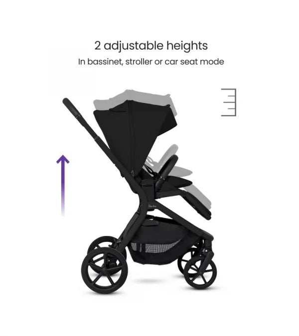 SILVER CROSS BREEZ COMPACT STROLLER + FOLDING BASSINET BUNDLE