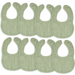 Muslin Bibs by Comfy Cubs - Sage Pack Of 8 Bibs Comfy Cubs